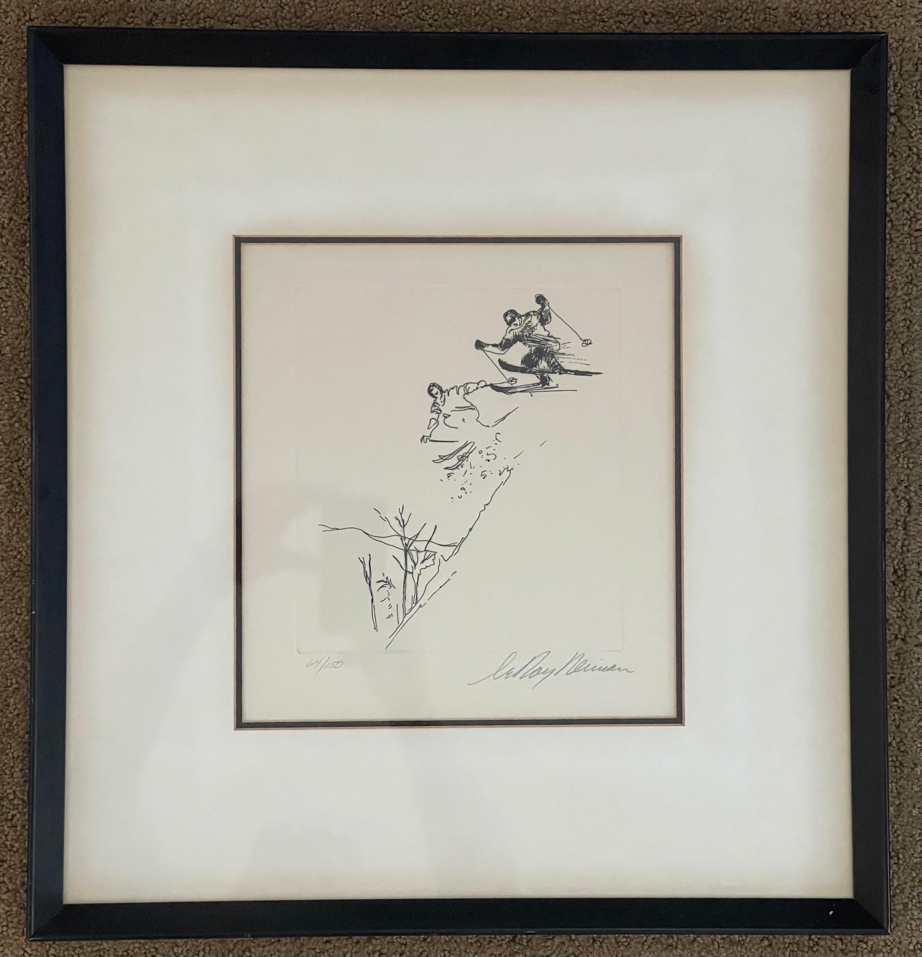 Skiing Suite Etching 
