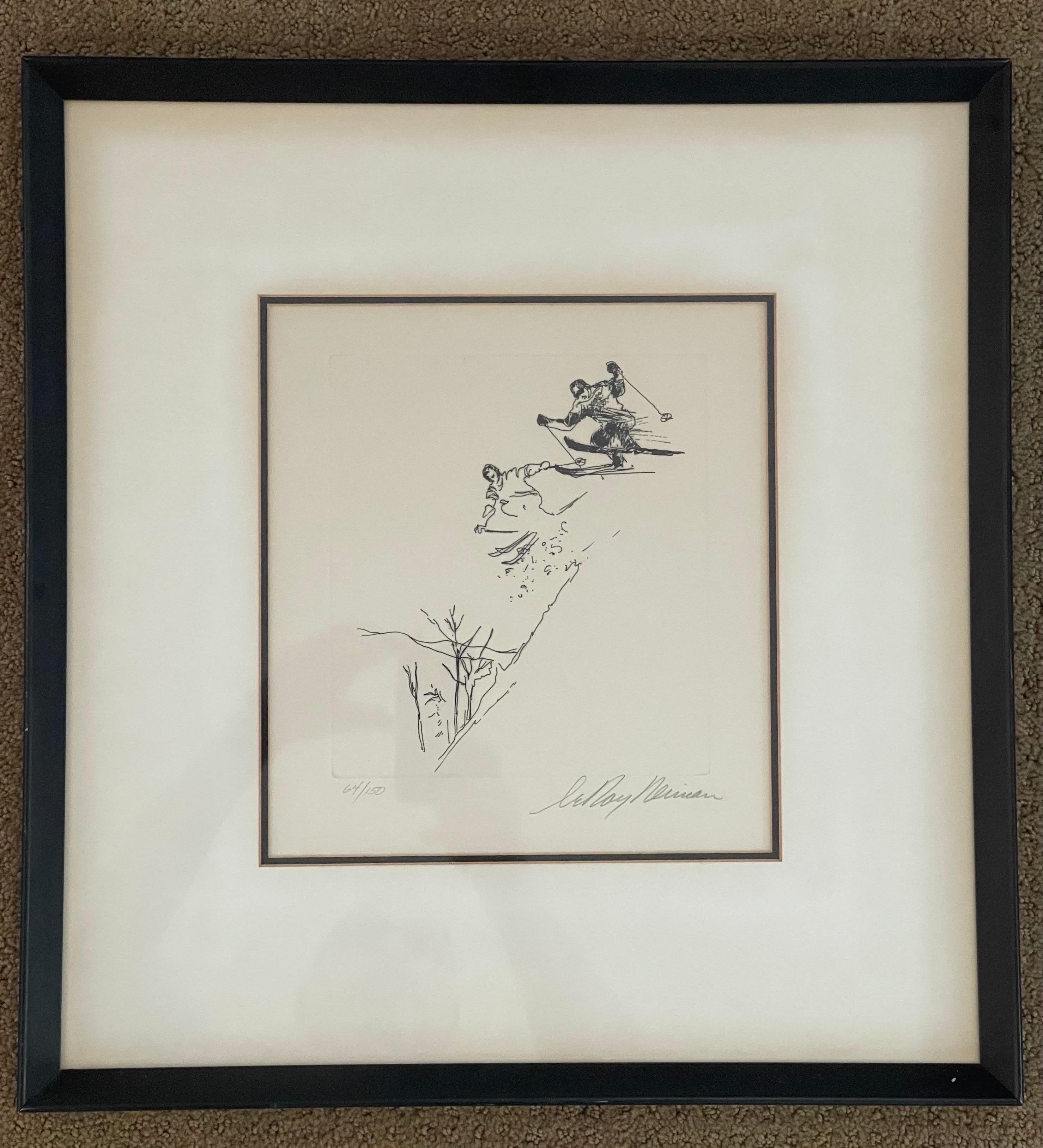 American Skiing Suite Etching 