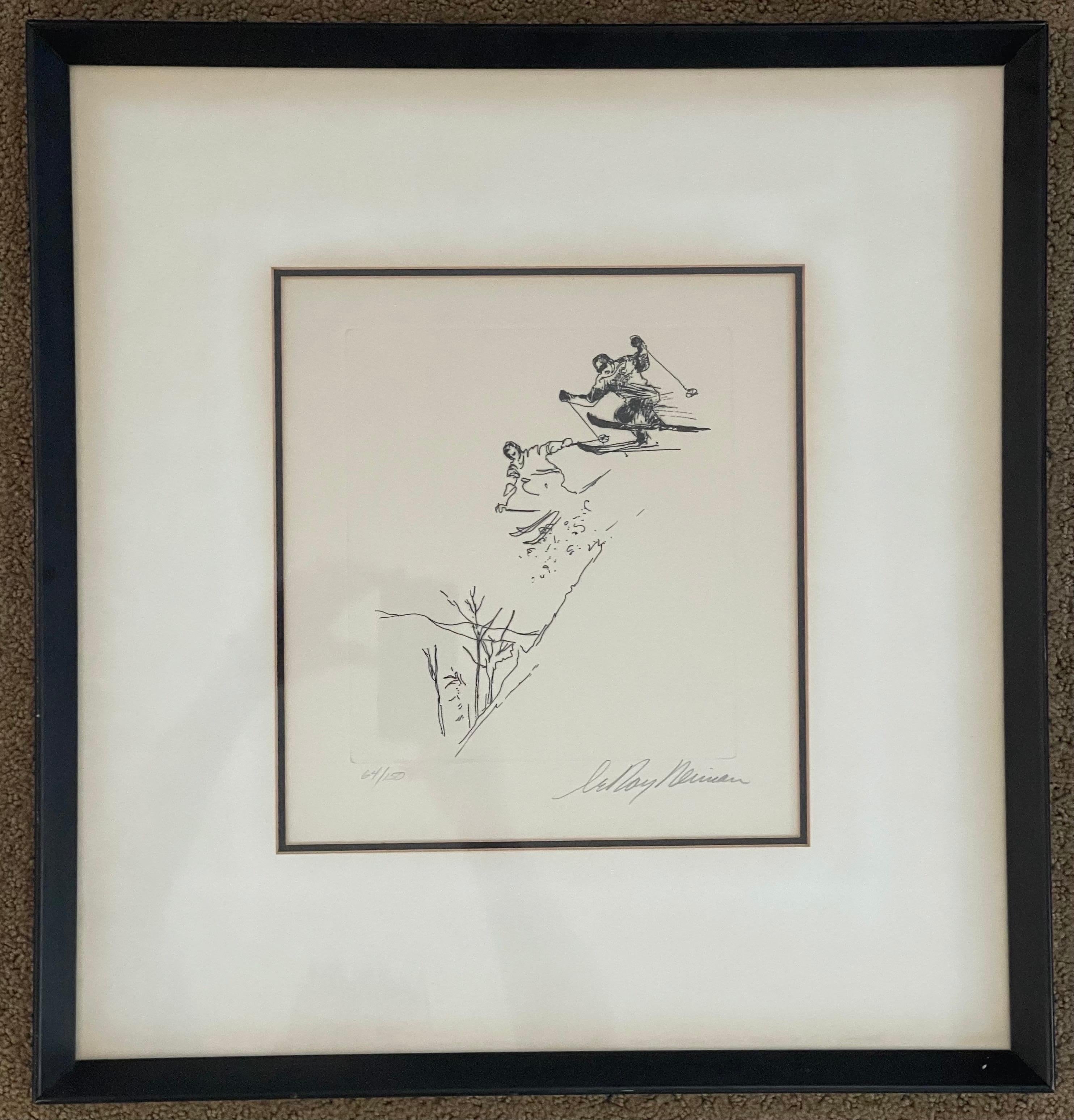 20th Century Skiing Suite Etching 