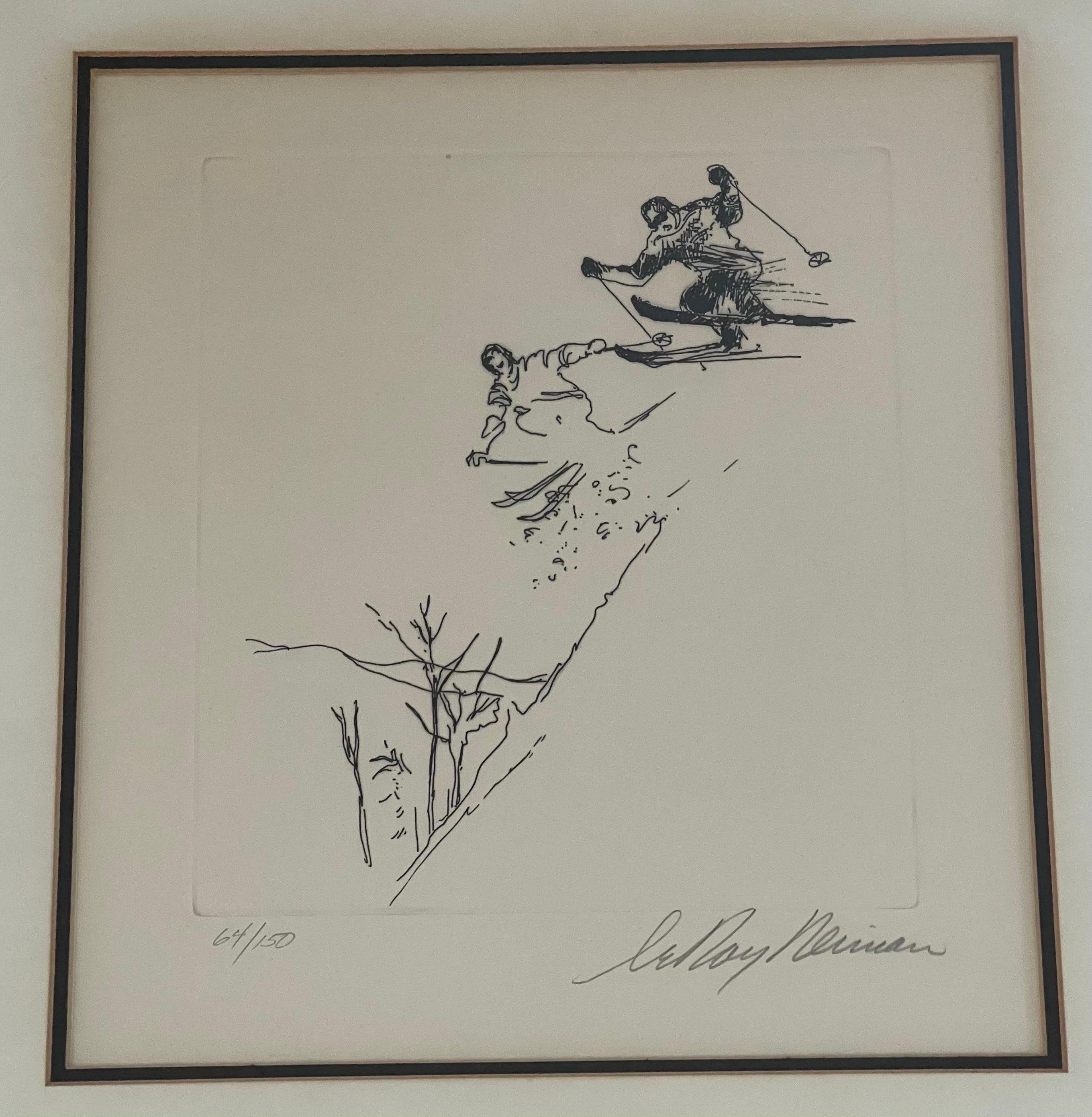 Skiing Suite Etching 