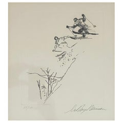 Vintage Skiing Suite Etching "Jump" by Leroy Neiman