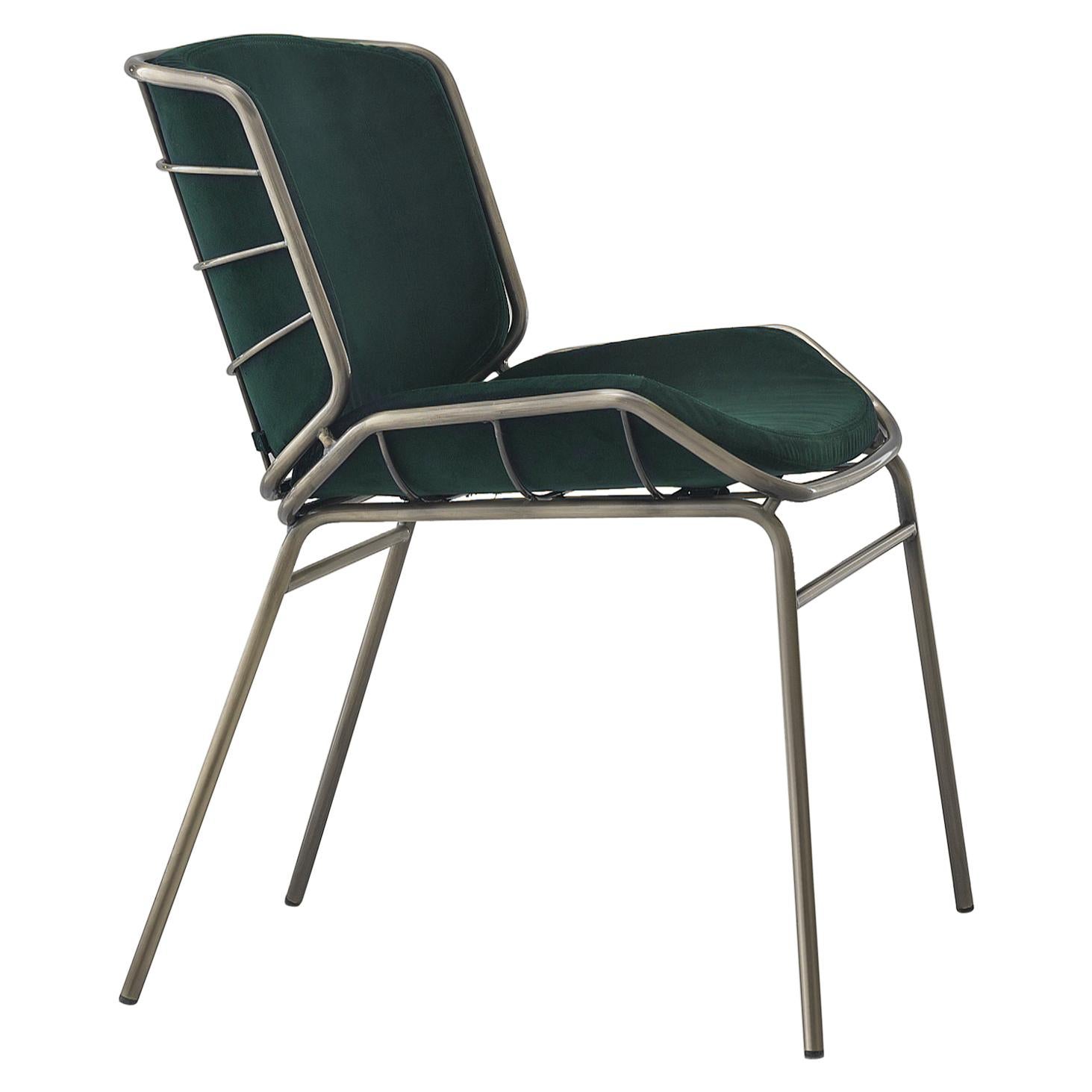 Skin Chair, gray and green, home, contract, indoor, chair, made in Italy.