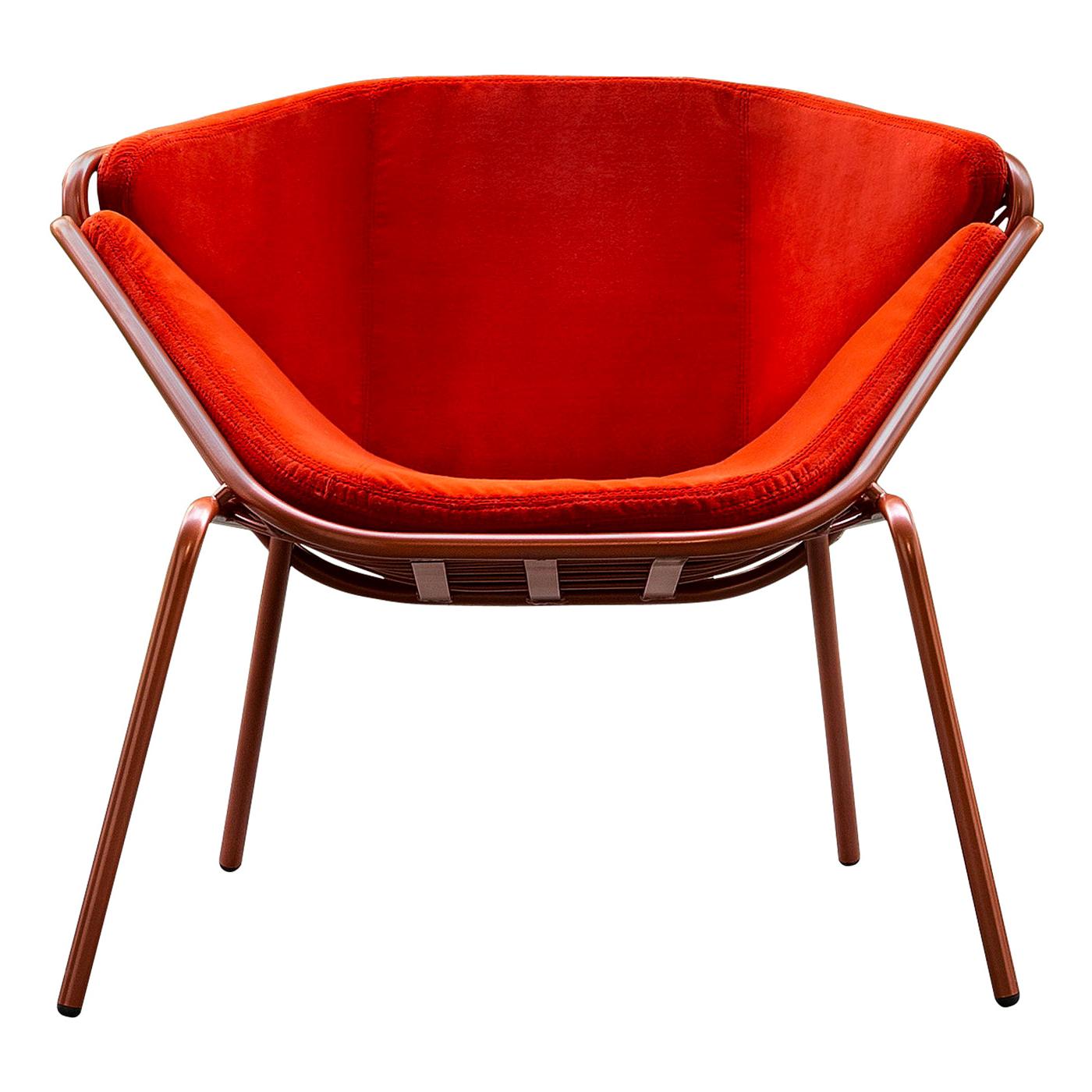 Skin Lounge Red Chair by Giacomo Cattani For Sale