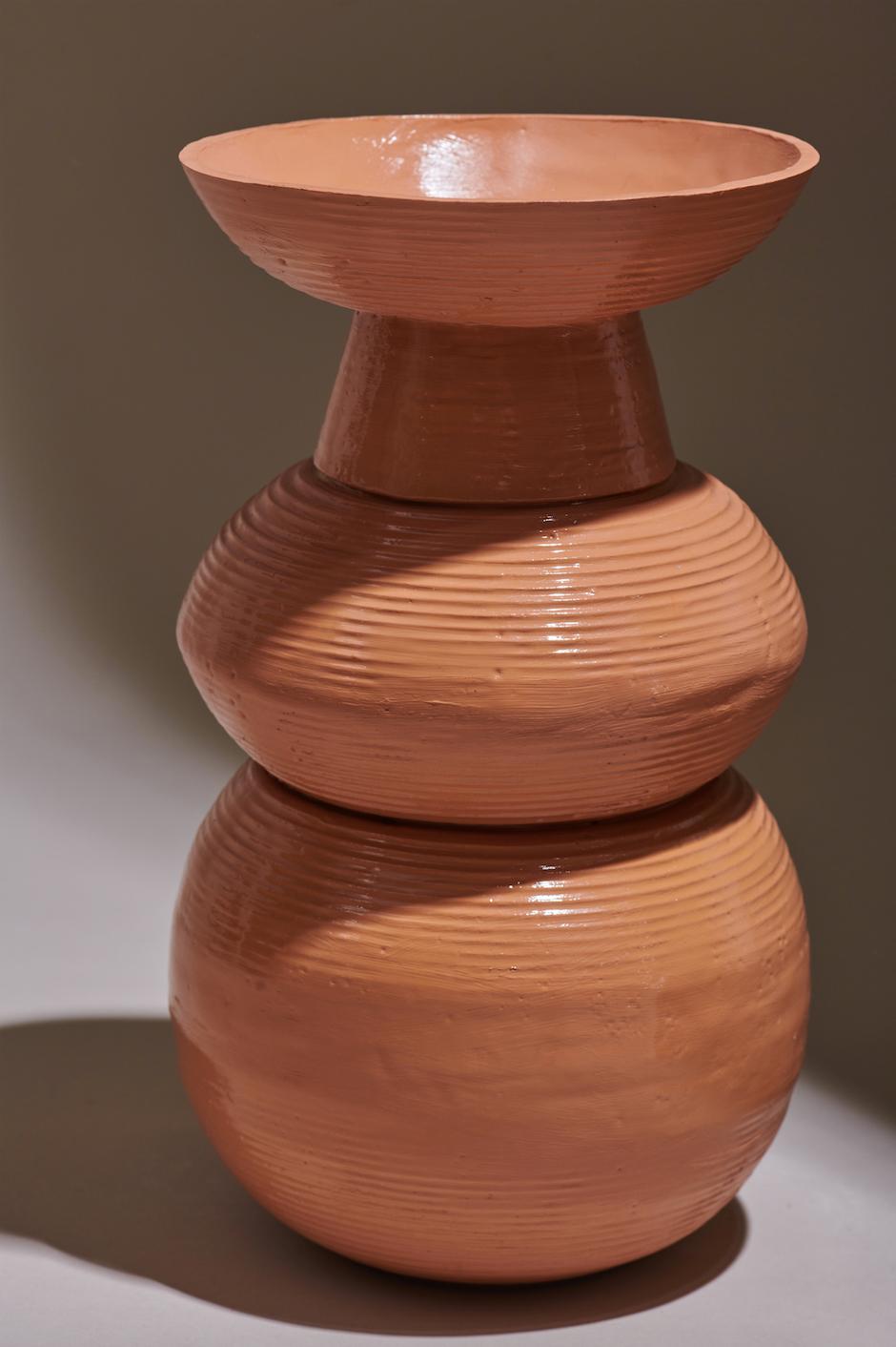 Chilean Skin Vase in Glazed Ceramic For Sale