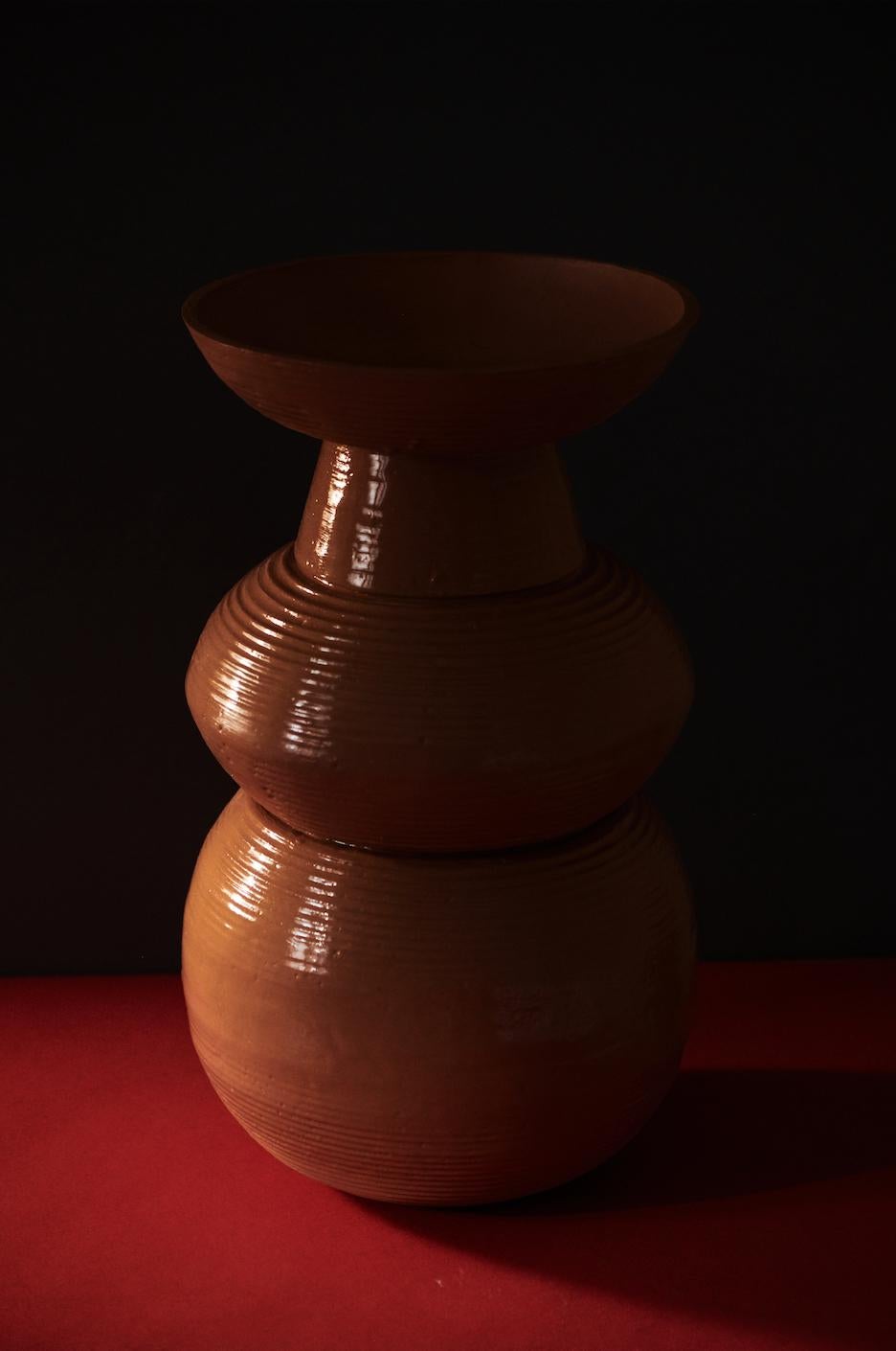 Skin Vase in Glazed Ceramic For Sale 1