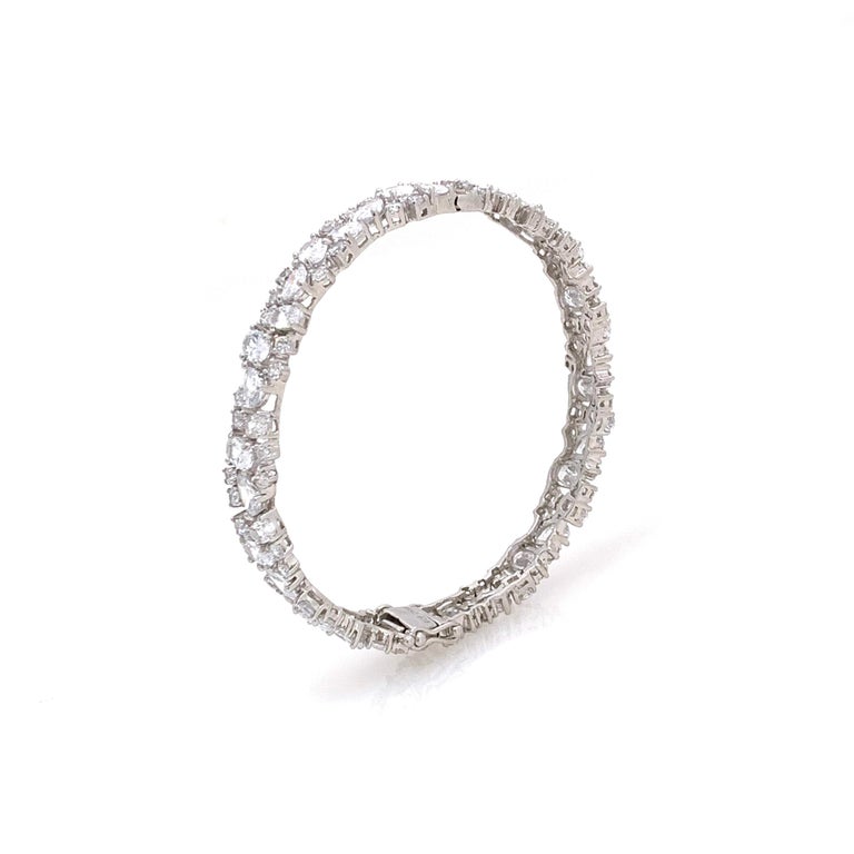 Skinny Allaround Encrusted Faux Diamond Sterling Silver Bracelet For