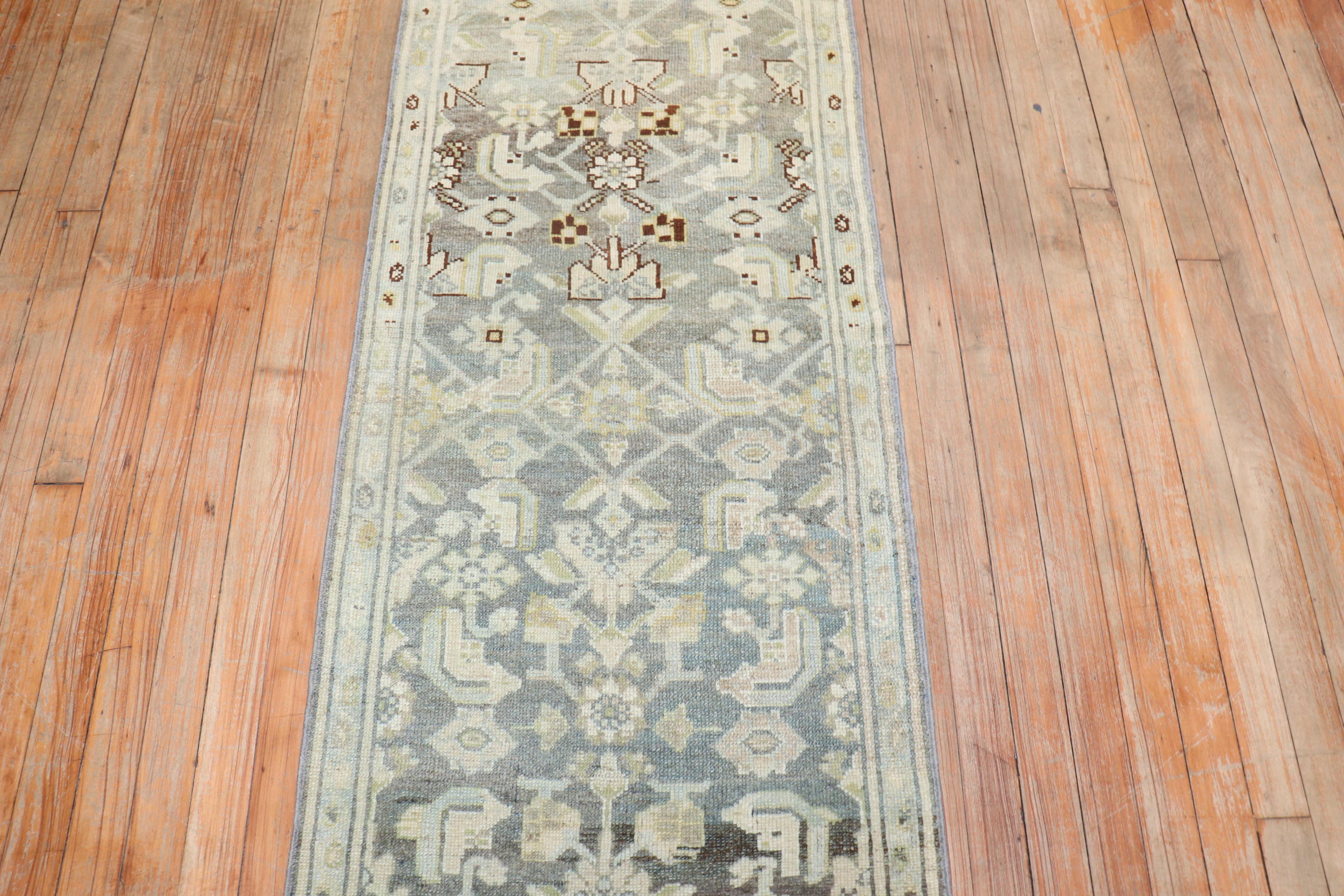 Skinny Antique Persian Malayer Runner In Good Condition For Sale In New York, NY