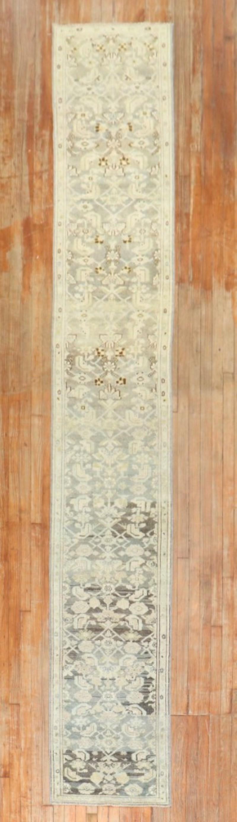 Skinny Antique Persian Malayer Runner For Sale 1