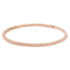 Skinny Rope Band Ring, 14K Rose Gold, Thin Stackable Band