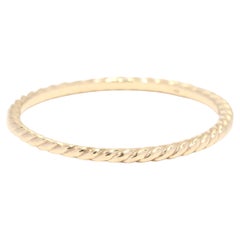 Skinny Rope Twist Band, 14K Gold, Rope Motif Band, Rope Ring, Thin Stackable