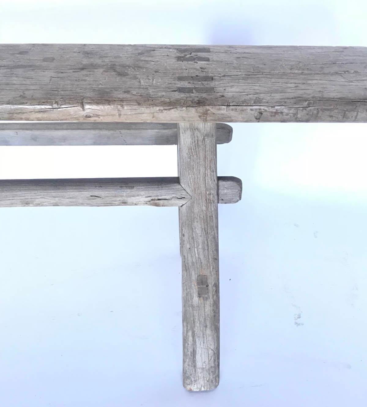 skinny rustic bench