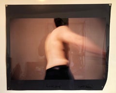 Large Vintage Color Photograph Male Dancing Figure Muse(X) Photo Print Signed