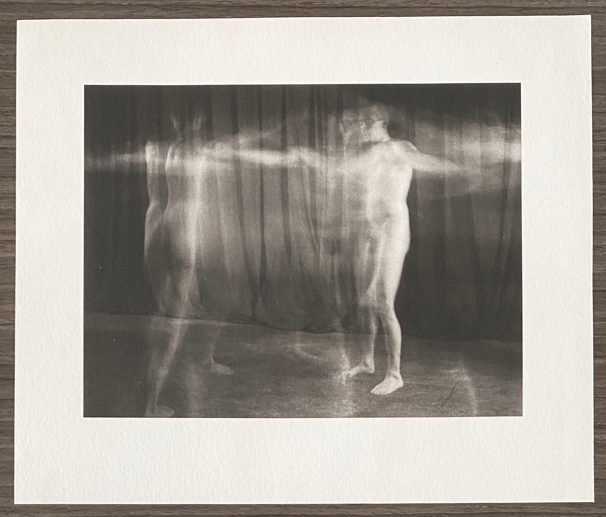 Printed by Muse X in Los Angeles. These are unsigned from a small edition. sepia-toned platinum palladium photographs on paper by Skip Arnold, show the always attractive artist, nude, doing the titular Ring around the Rosie. It's a great subject,