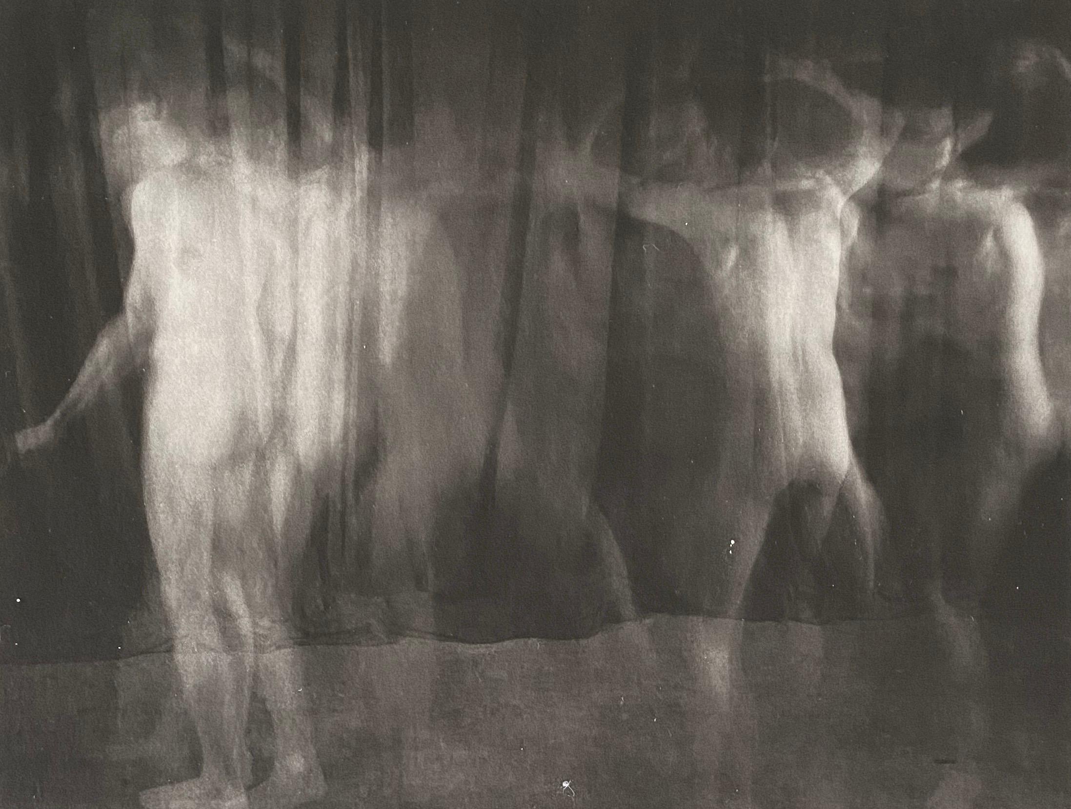 Vintage Photograph Male Nude Platinum Print Photo 'Ring Around the Rosie'