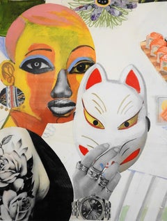 'Love Garden Party (Picnic #1), '  by Skip Hill, Mixed Media on Vellum, 2019