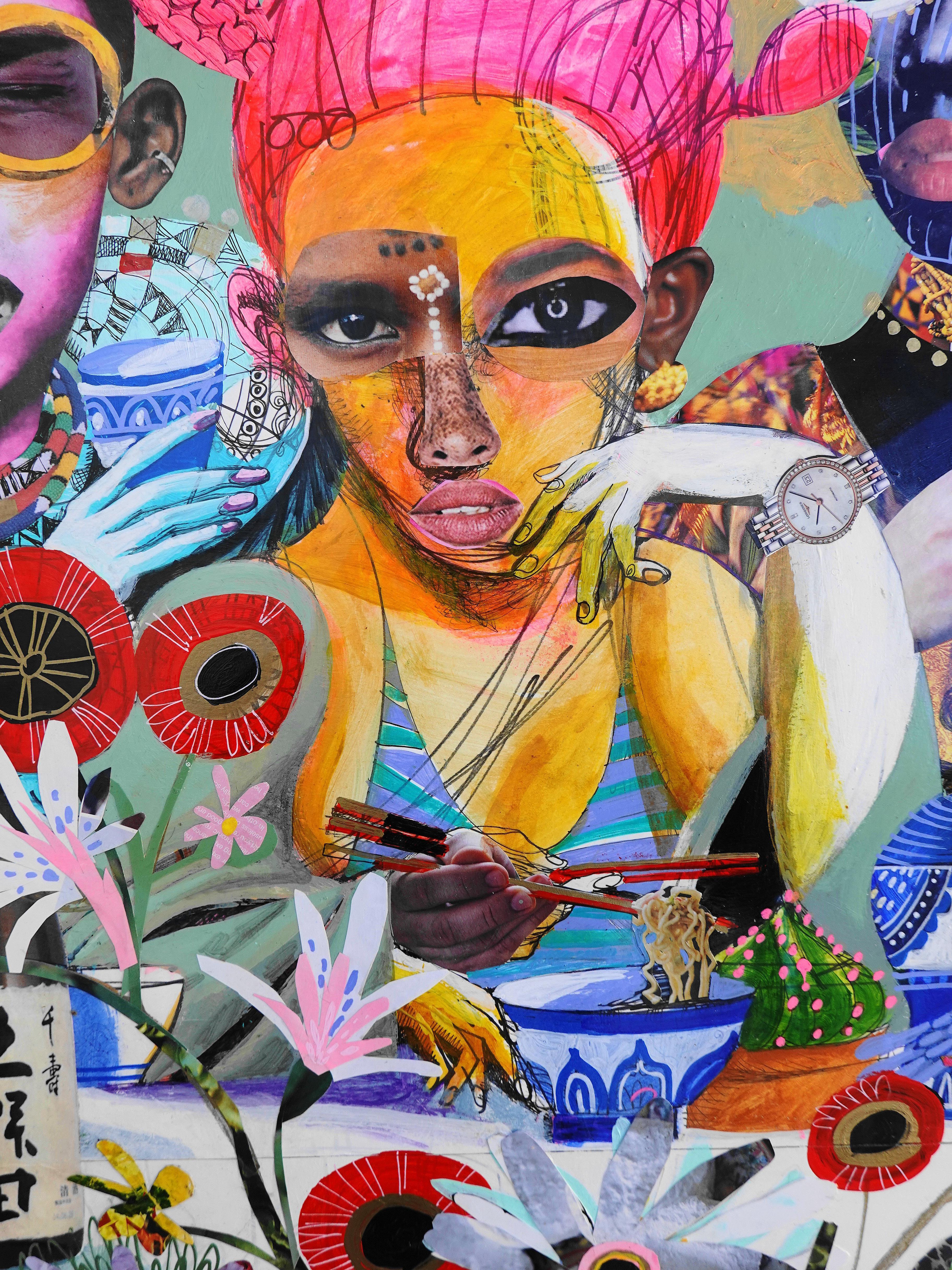 Love Garden Party (Picnic #1), '  di Skip Hill, Tecnica mista su pergamena, 2019 in vendita 5