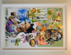 'Love Garden Party (Picnic #3)', Mixed Media and Ink on Paper, 2019