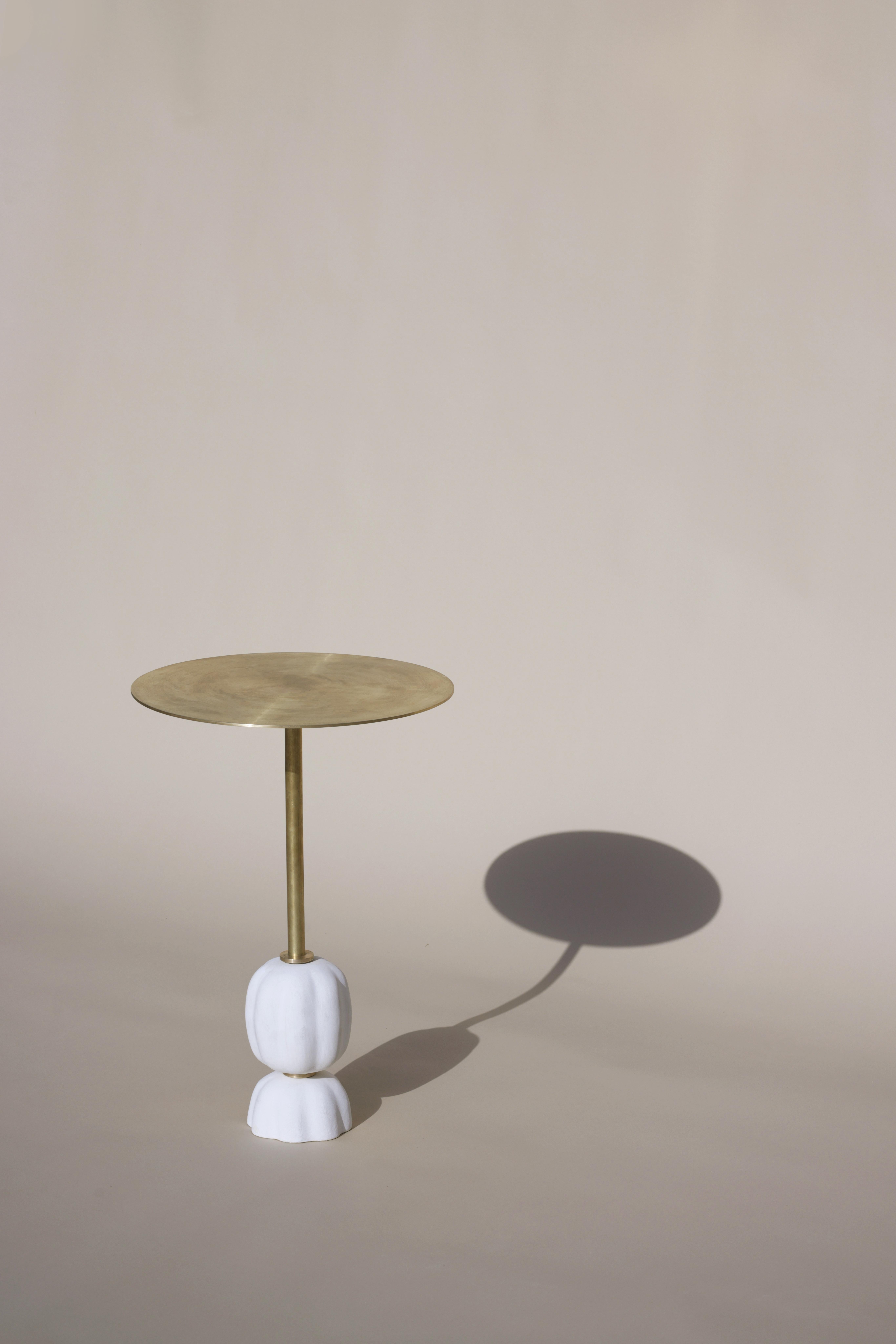 Skirt And Bead Side Table by Newblue
Unique Piece
Dimensions: D 38 x W 38 x H 54 cm.
Materials: Patent-pending Newblue recycled ceramic material, recycled sanitary ware, recycled glass, quartz, brass, and plant-based binders.

All ceramic furniture