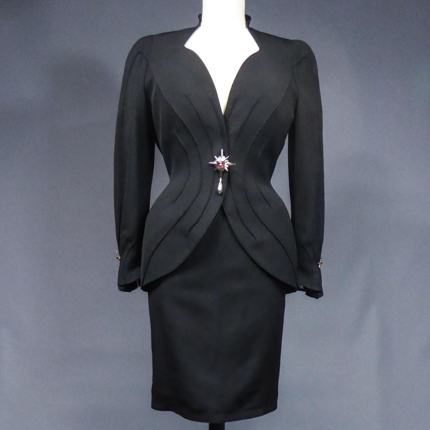 mugler suit in my meeting