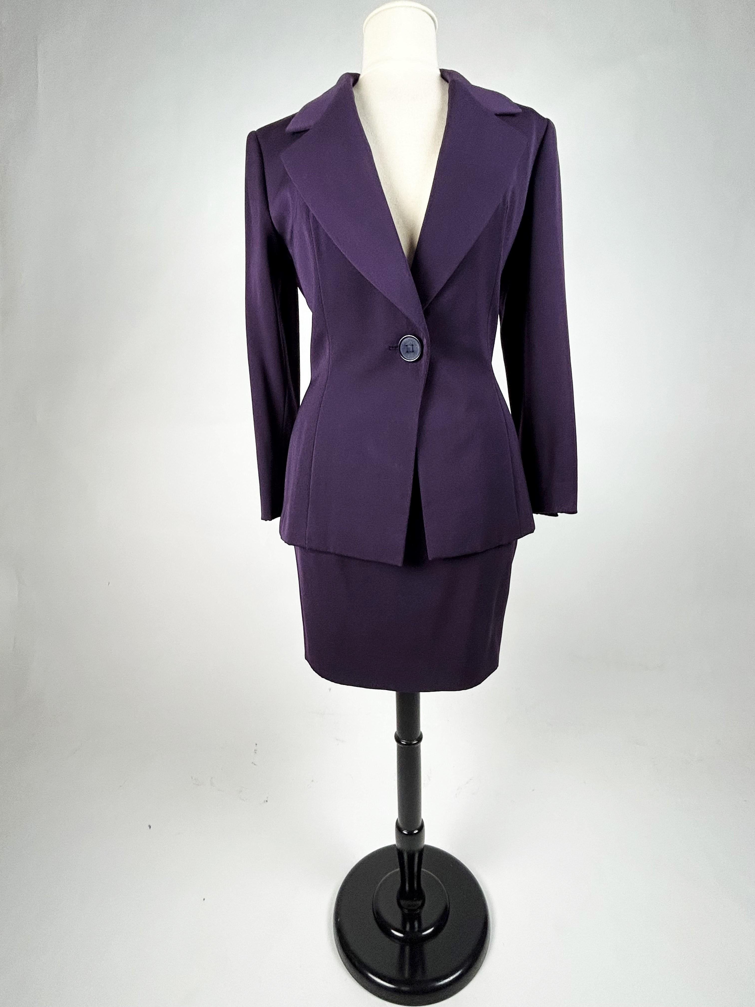 Black Skirt suit by Gianfranco Ferré for Christian Dior Haute Couture Circa 1995 For Sale