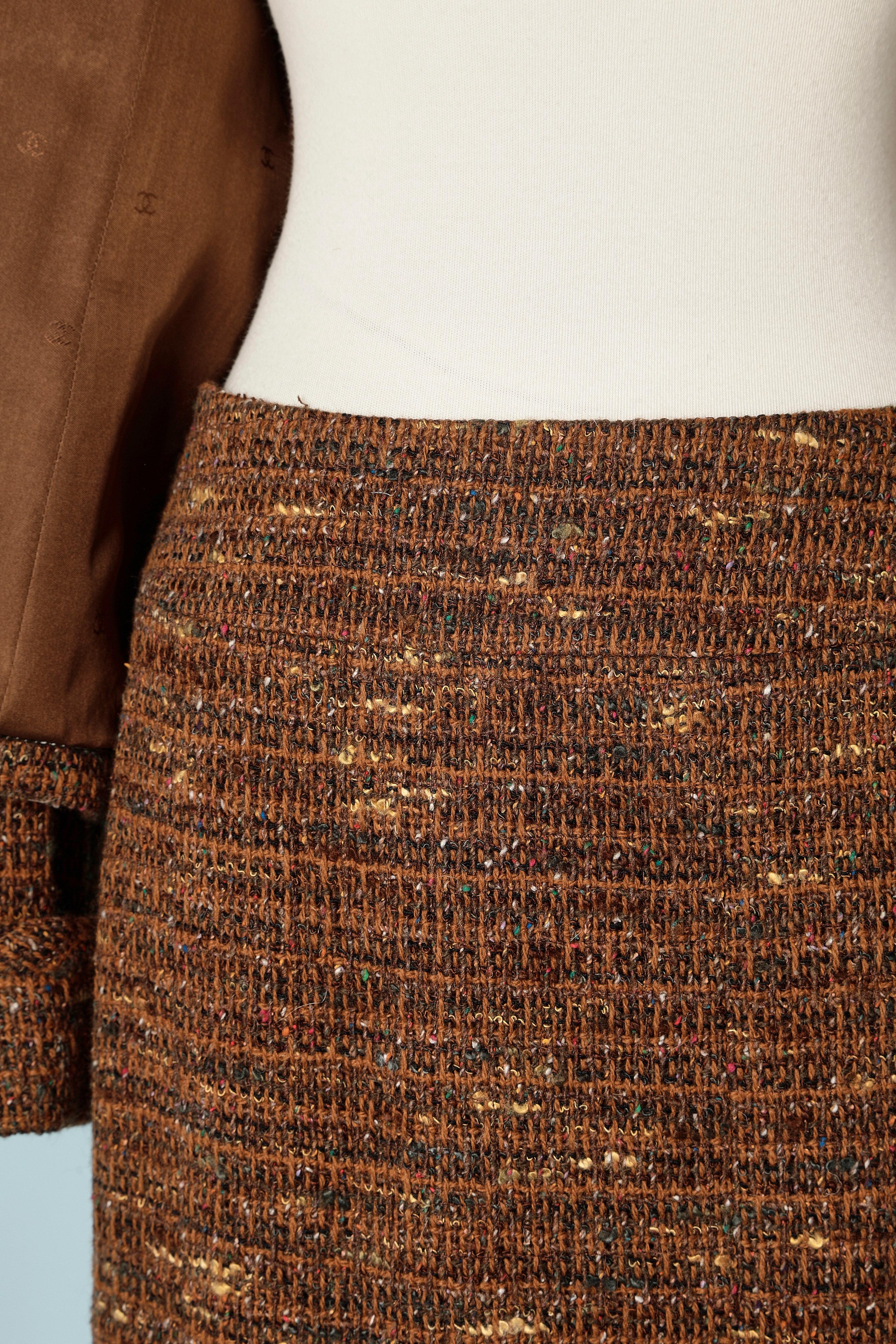 Women's Skirt- suit in brown tweed Chanel and Chanel Boutique ( skirt)  For Sale