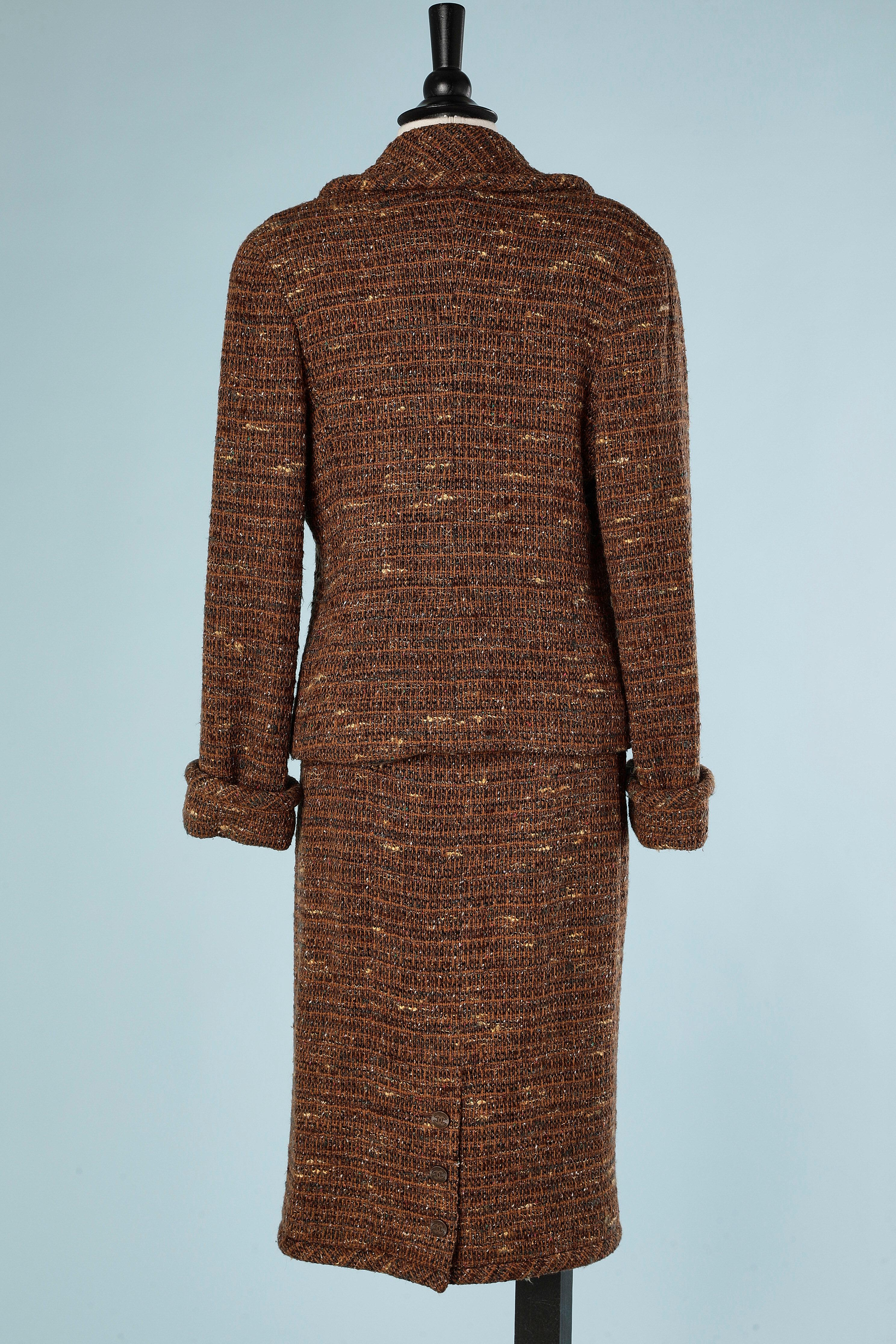 Skirt- suit in brown tweed Chanel and Chanel Boutique ( skirt)  For Sale 2