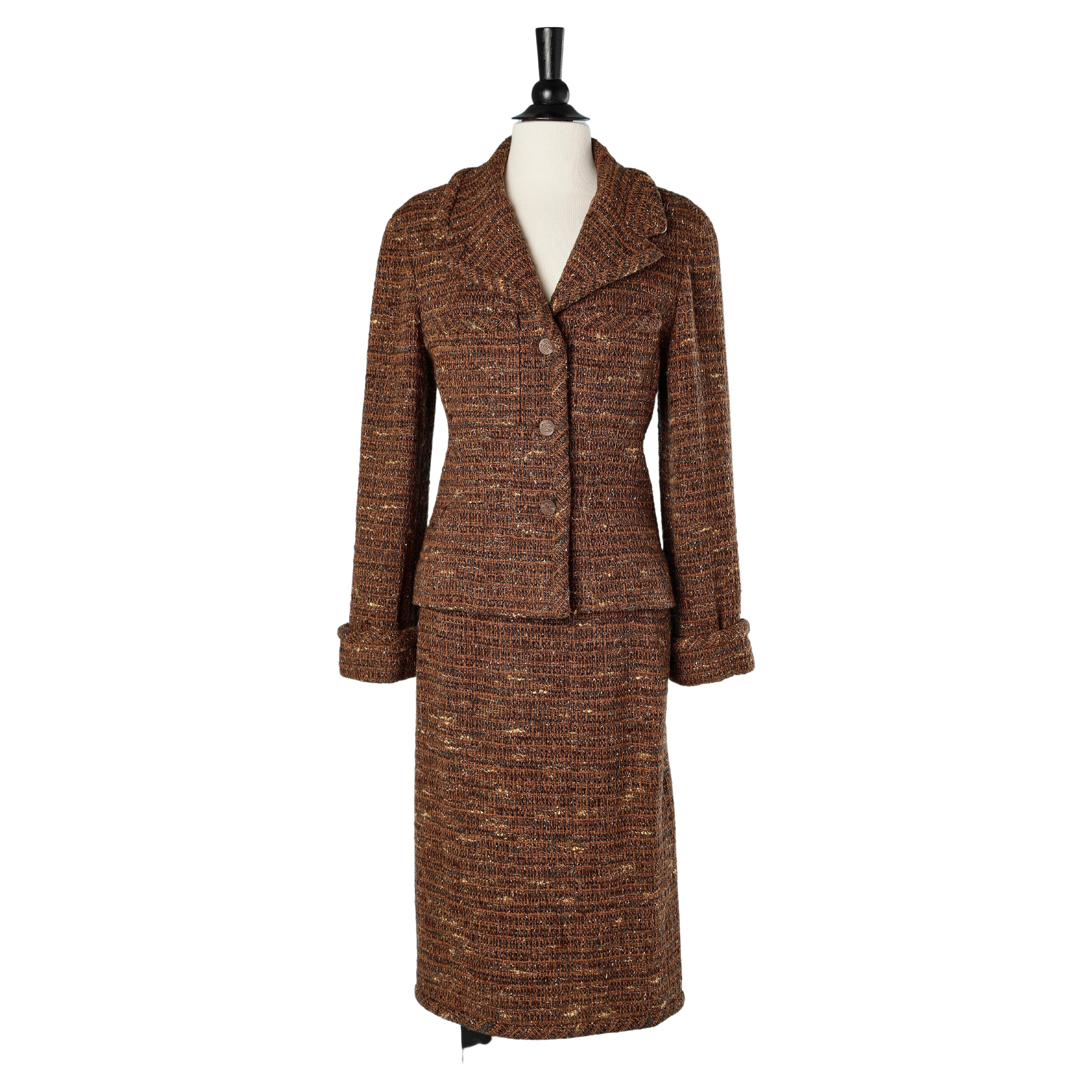 Skirt- suit in brown tweed Chanel and Chanel Boutique ( skirt)  For Sale