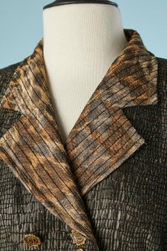 Skirt-suit in python jacquard pattern & leopard lining Christian Dior Boutique