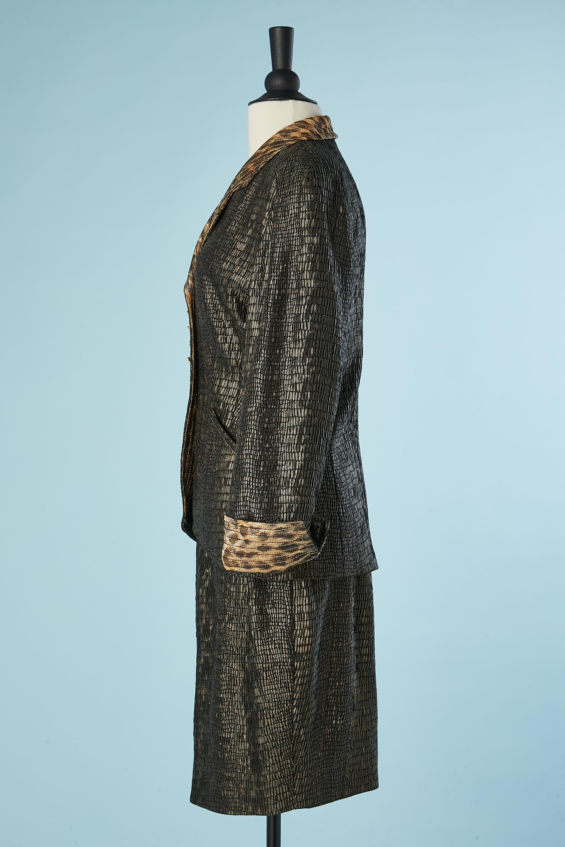 Combinaison jupe en jacquard de python et doublure léopard Christian Dior Boutique  Pour femmes en vente