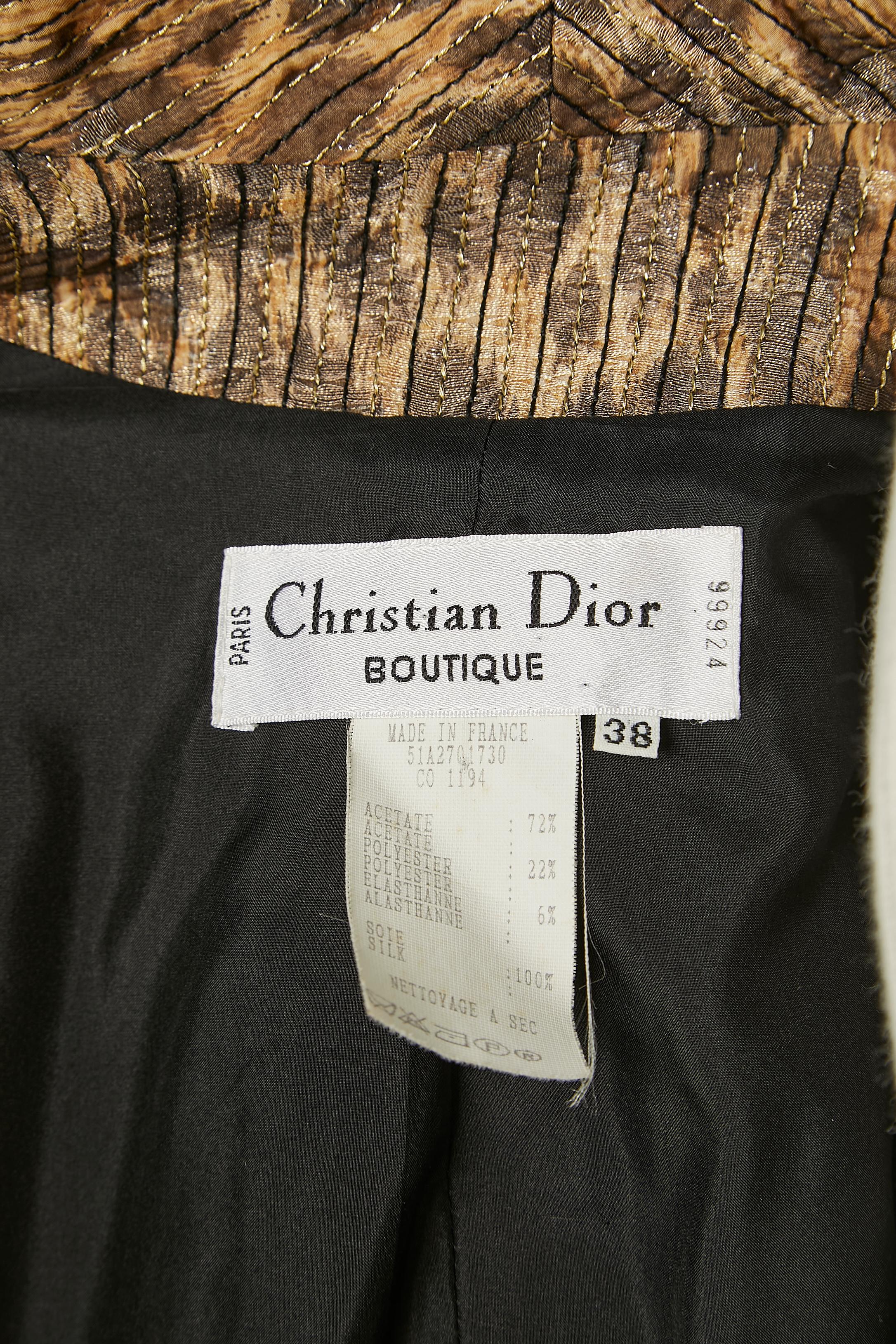 Combinaison jupe en jacquard de python et doublure léopard Christian Dior Boutique en vente 3