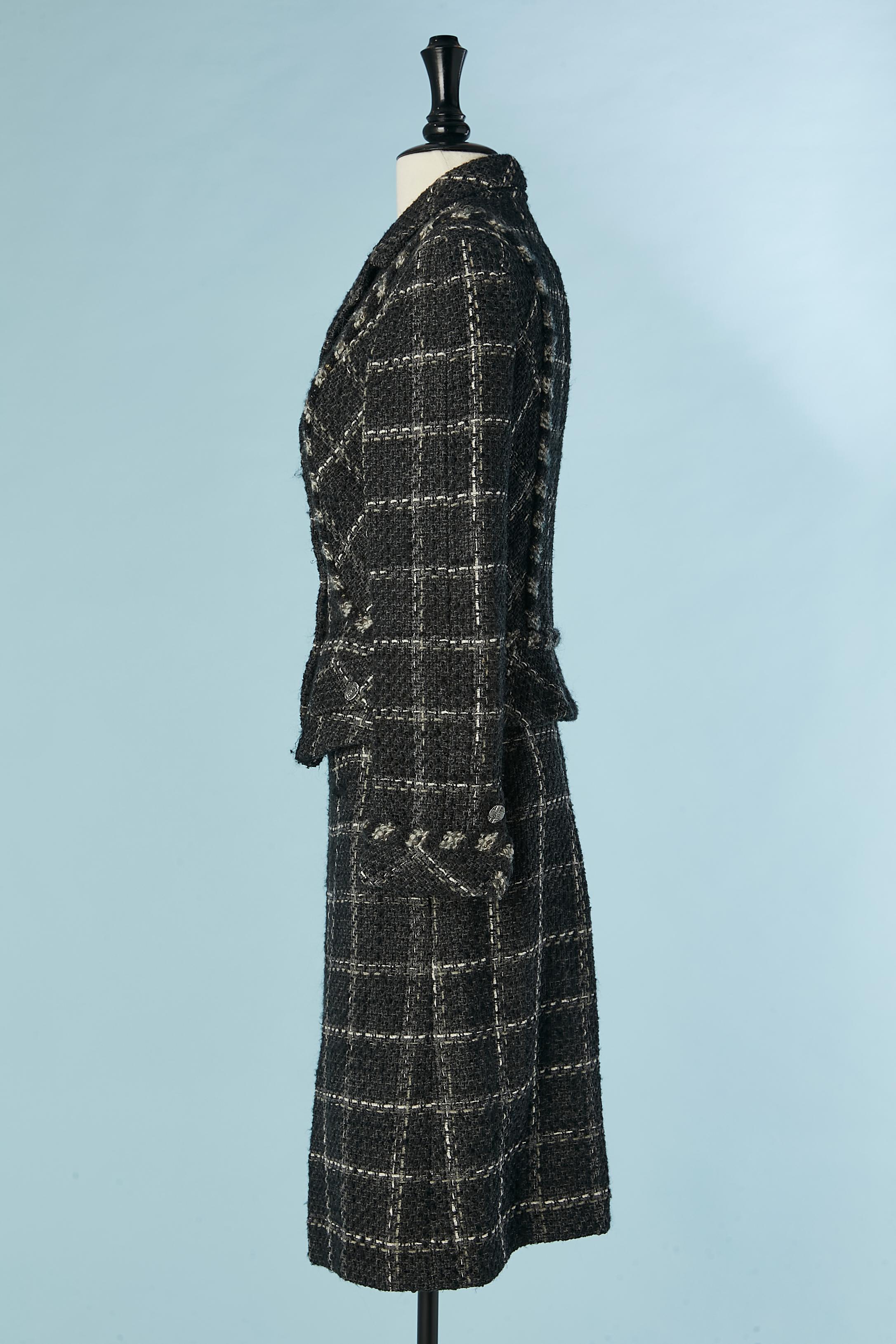 Rock-Anzug aus Tweed mit kariertem Muster Chanel  im Angebot 2