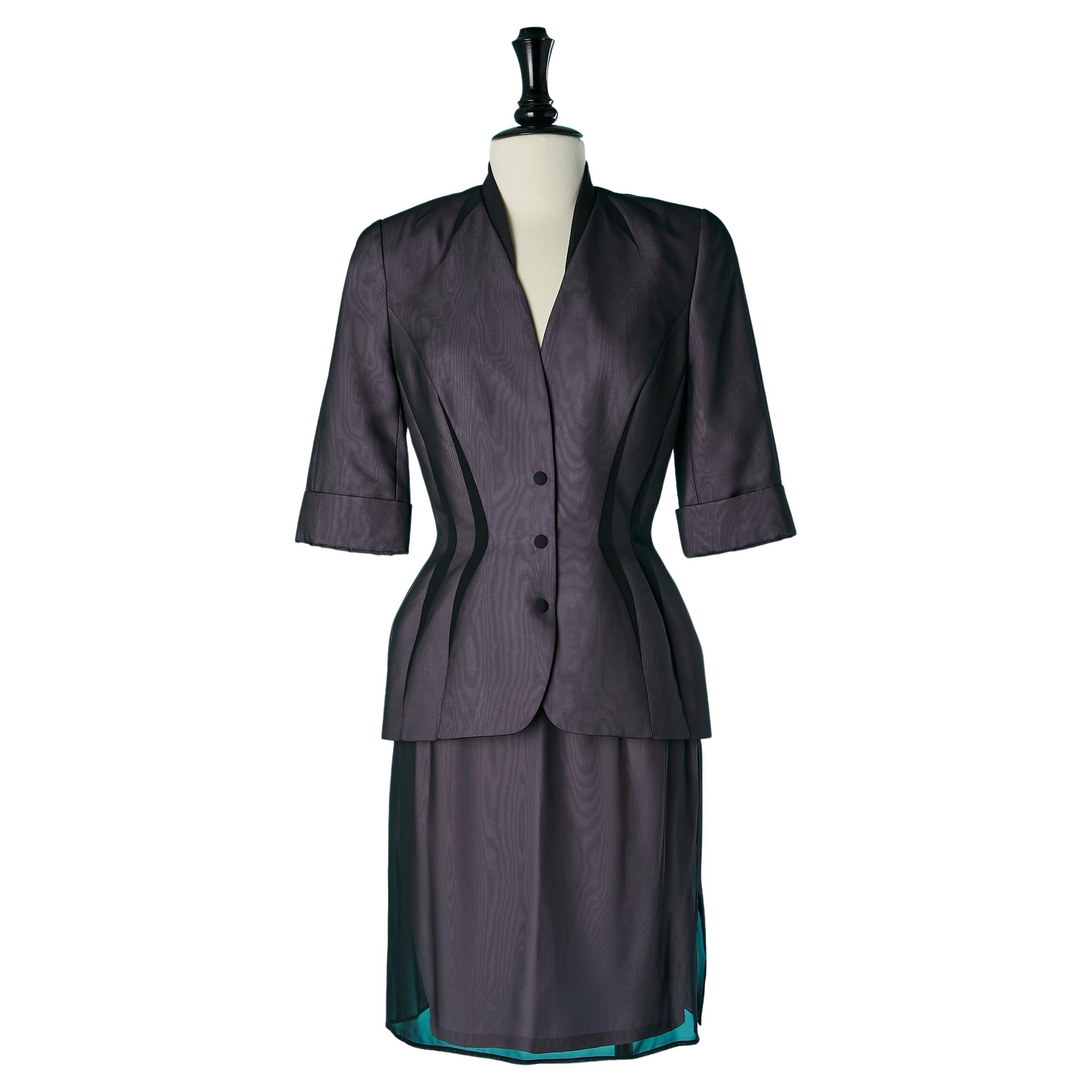 Skirt suit made of double lays of fabric and cut-work Thierry MUGLER  NEW  For Sale