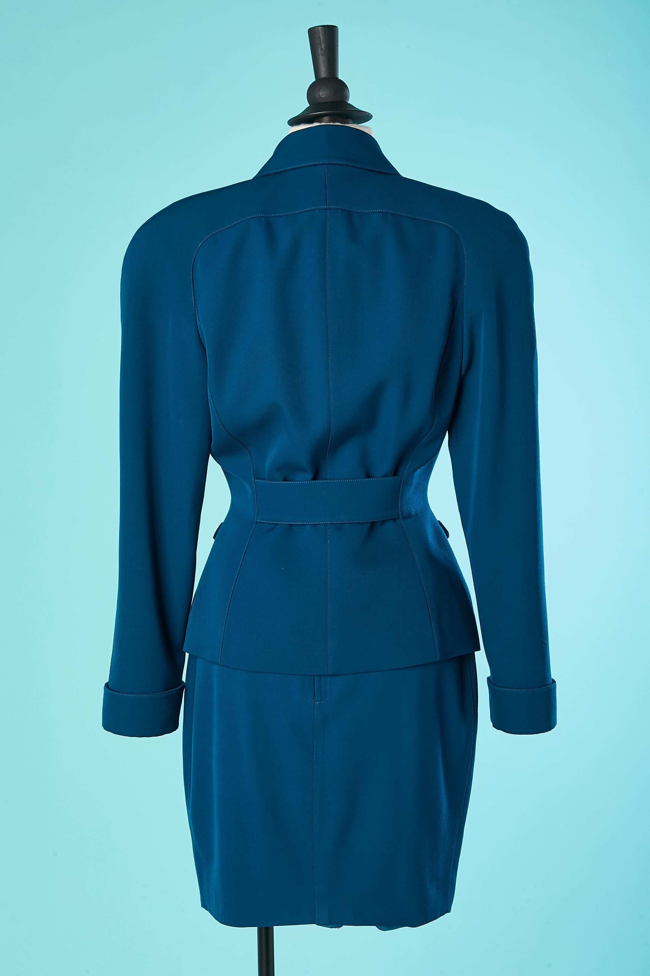 Women's Skirt-suit with double-breasted jacket and snaps Thierry Mugler  For Sale