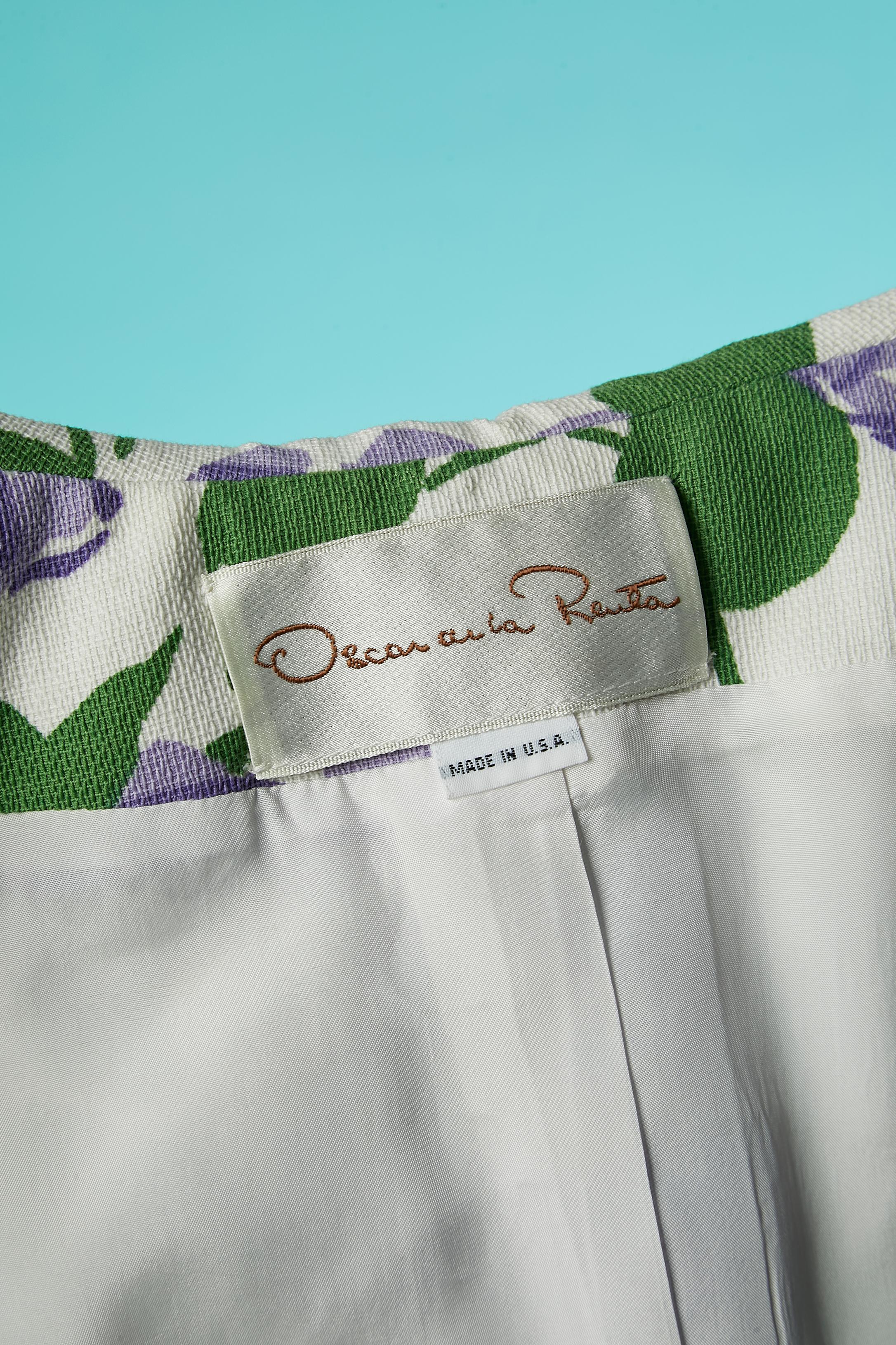 Rock-Anzug mit Blumendruck Oscar De La Renta  im Angebot 3