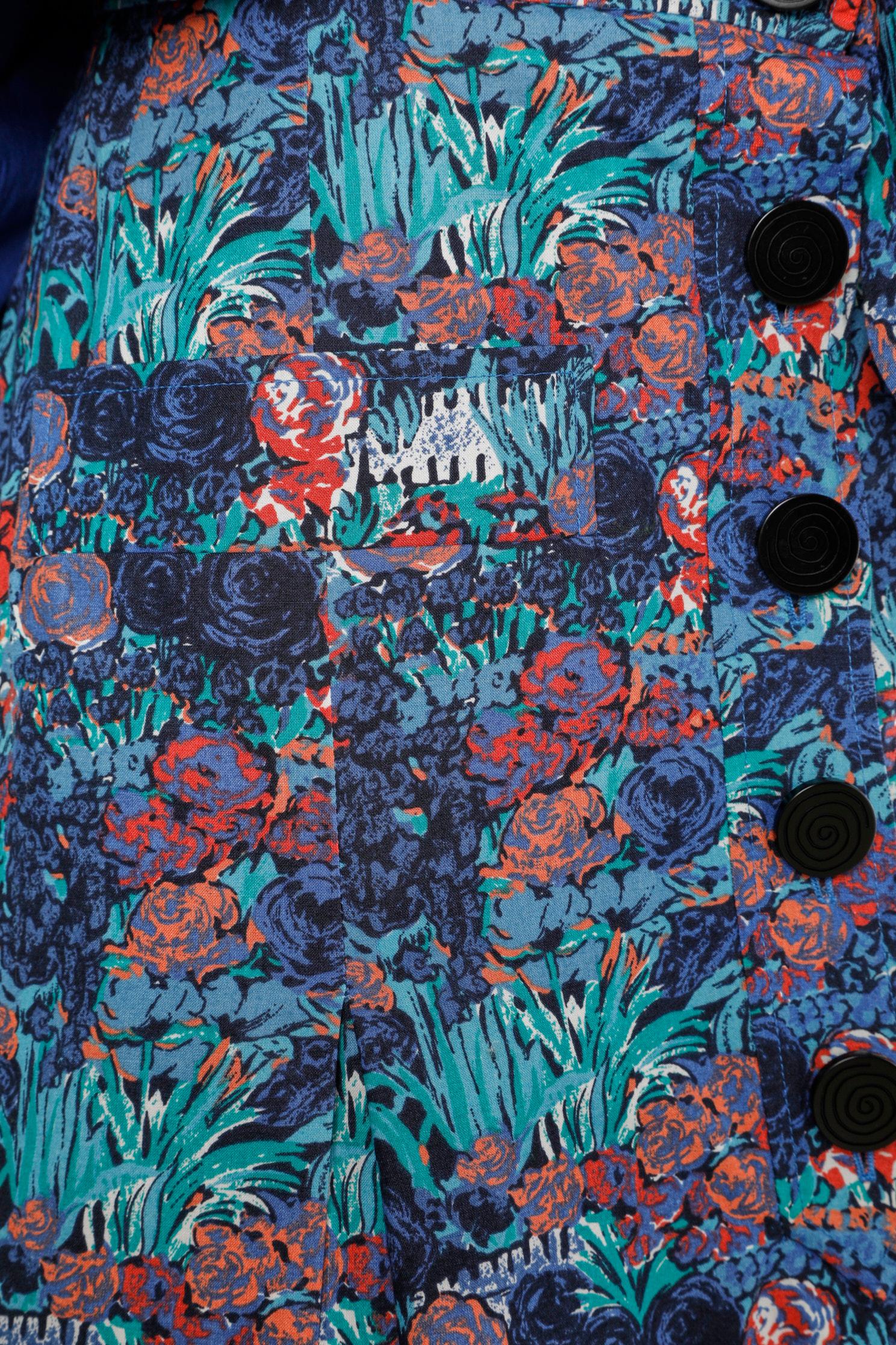 Traje-falda con estampado de flores Yves Saint Laurent Rive Gauche en Excelente estado para la venta en Saint-Ouen-Sur-Seine, FR