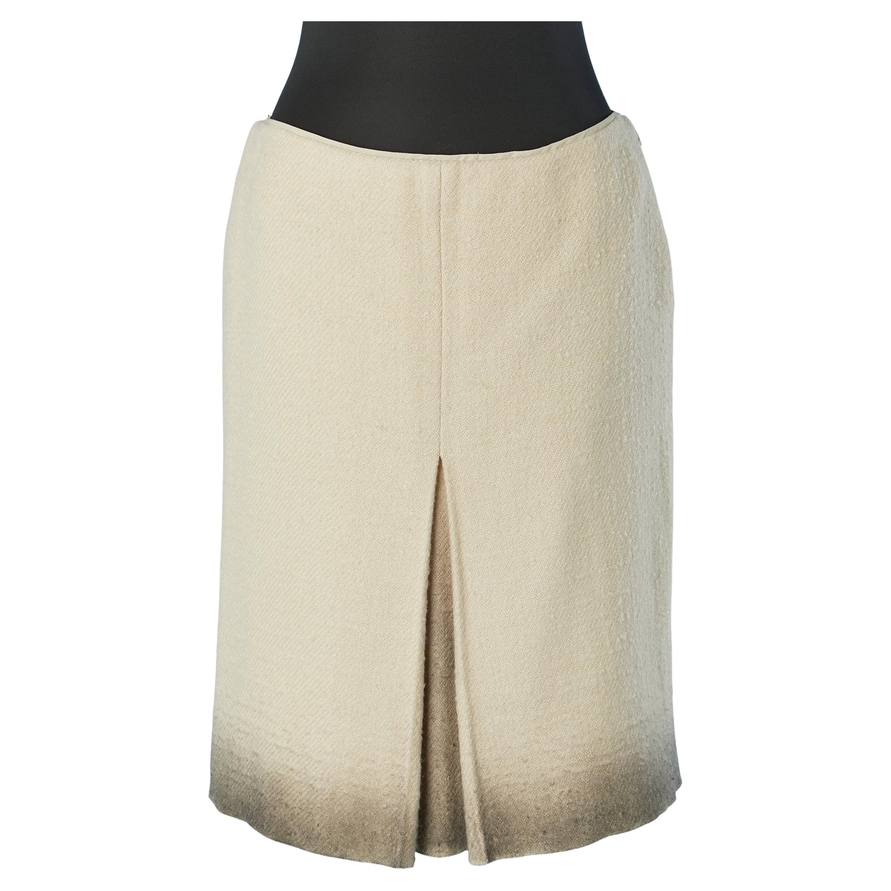 Skirt with box-pleats and beige to grey dégradé Bottega Venata For Sale