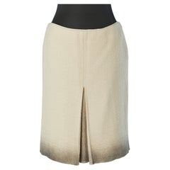 Skirt with box-pleats and beige to grey dégradé Bottega Venata