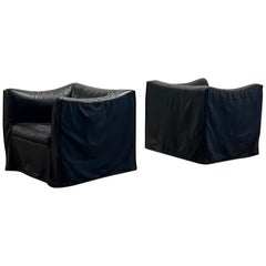 Skirted Leather Club Chairs by Jules Heumann for Metropolitan