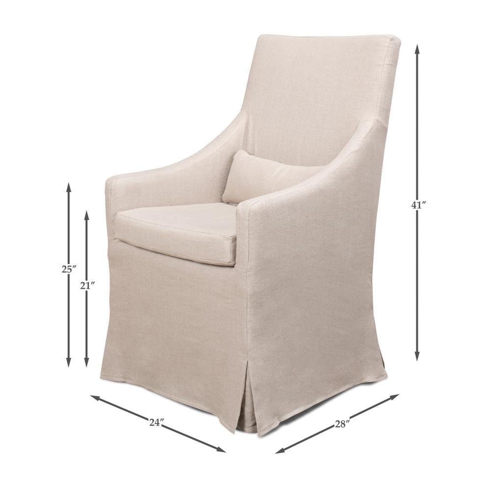 Skirted Linen Dining Chair For Sale 5