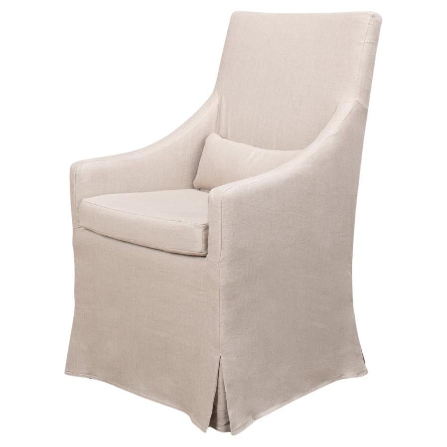 Skirted Linen Dining Chair For Sale