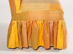 Skirted Side Chair with Metallic Iridescent Stripes