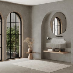 Skive - Gefäß aus geripptem Marmor - Weißer Carrara - Medium