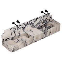 Skive - Ribbed Marble Double Basin - Calacatta Viola