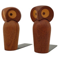 Skjode Skjern Danish Teak Owl Bookends