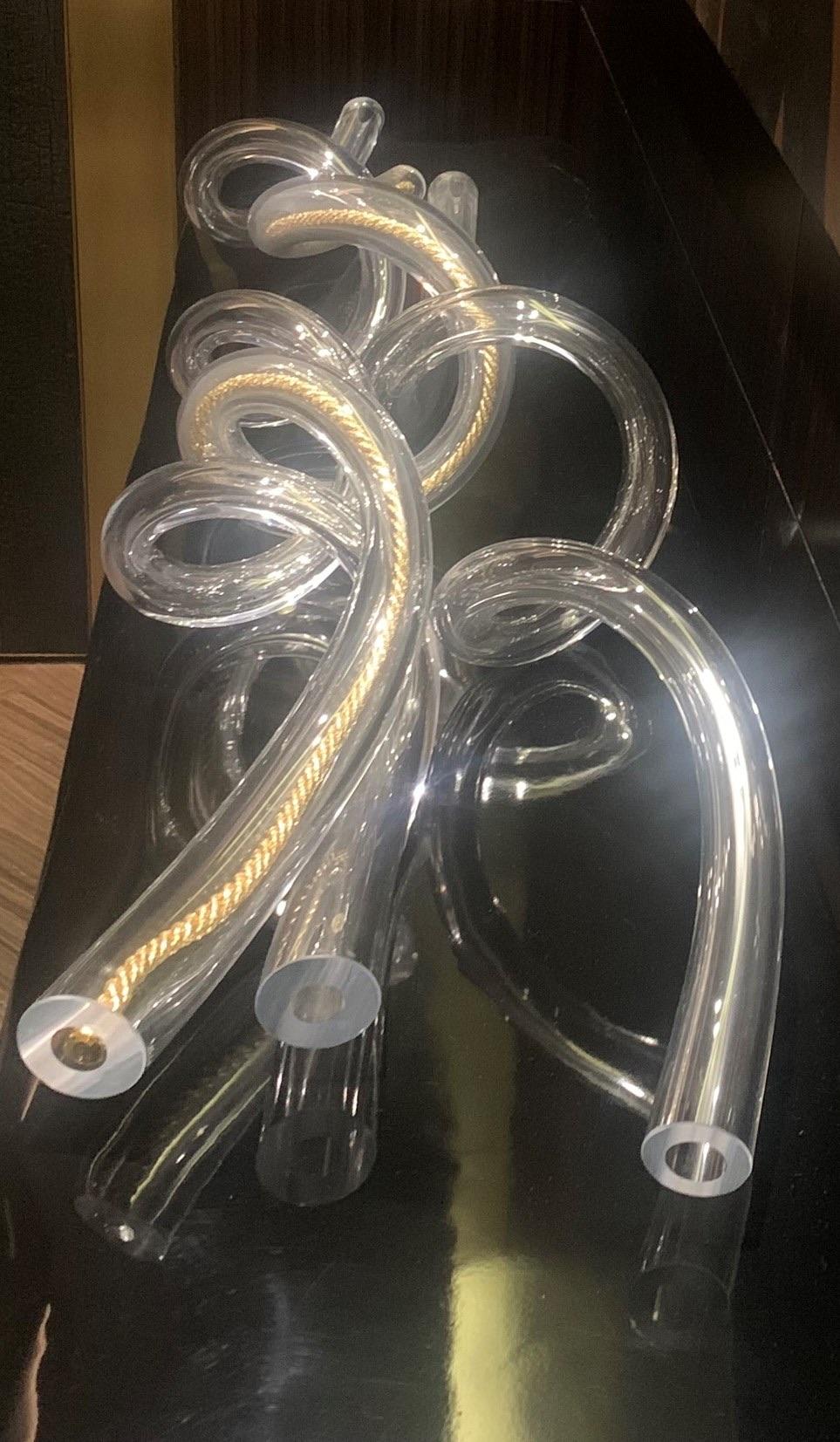 Hollywood Regency SkLO Blown Glass Coil Sculpture For Sale