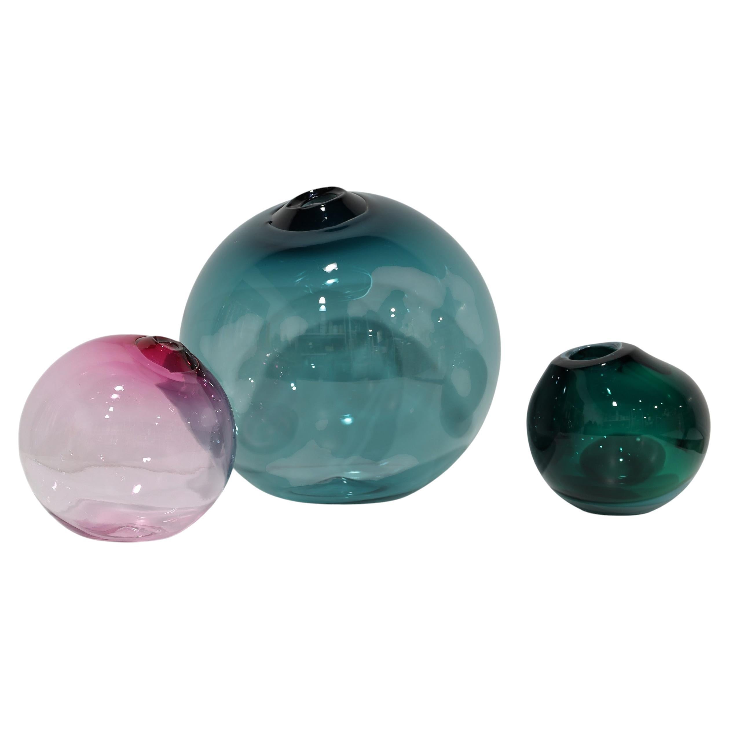 SkLO "Float" Glass Bubble Vessels, Set of Three For Sale