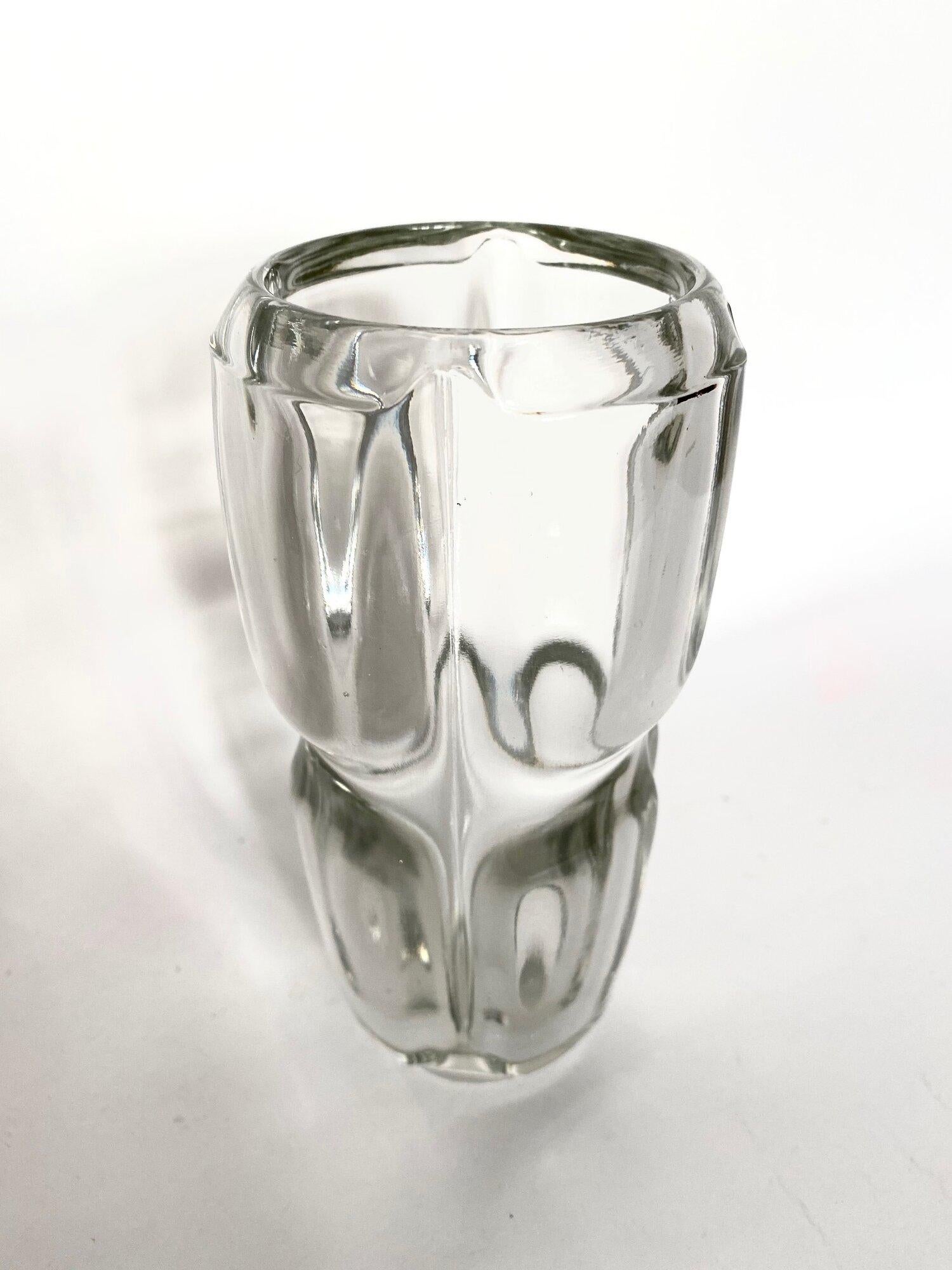 Czech SKLO UNION František Vízner glass vase for Rudolfova Hut glassworks, 1961/62 For Sale