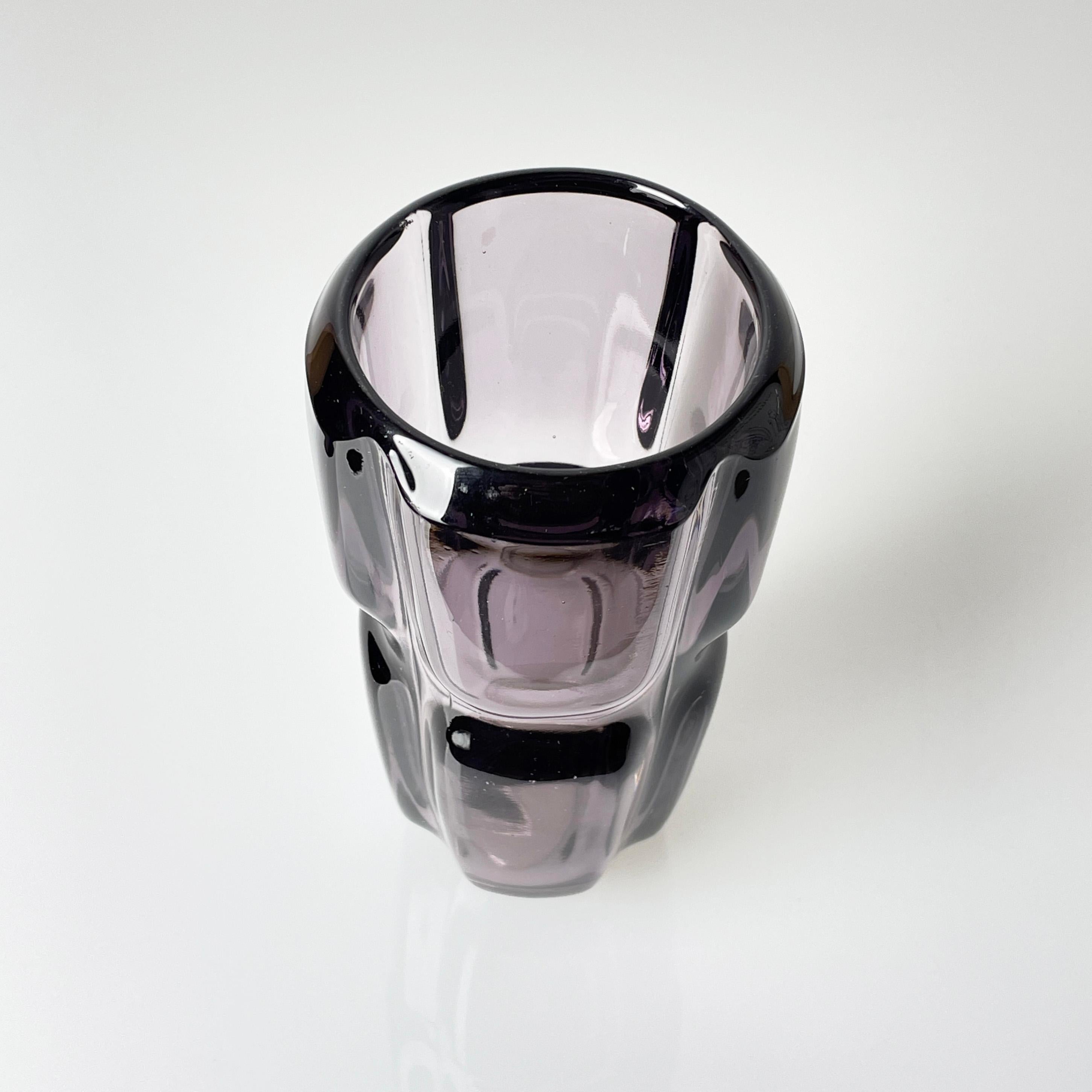 SKLO UNION glass vase by František Vízner for Rudolfova Hut glassworks, 1961/62 For Sale 9
