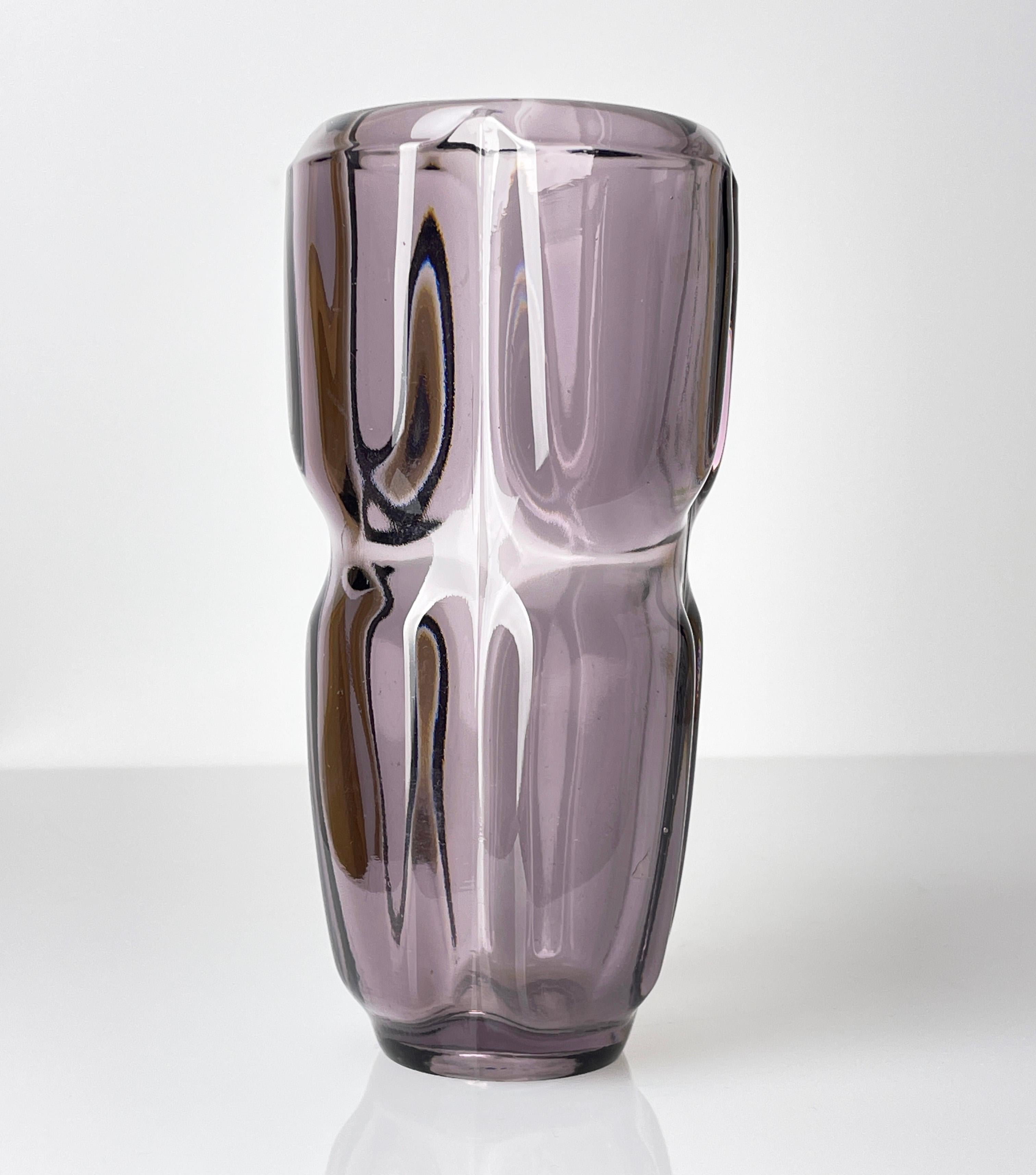 Czech SKLO UNION glass vase by František Vízner for Rudolfova Hut glassworks, 1961/62 For Sale
