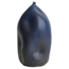 Skoby Joe Blue Ceramic Vase Wabi Sabi / Mid-Century Modern